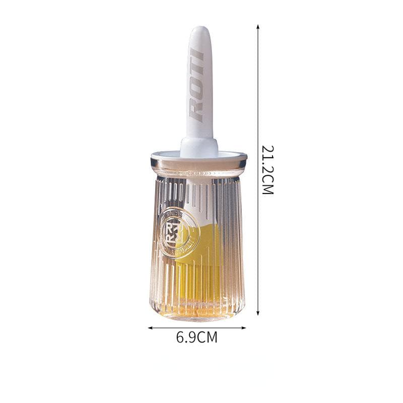 Portable Oil Bottle Barbecue Brush Silicone Kitchen BBQ Cooking Tool Baking Pancake Barbecue Tool Gadgets white