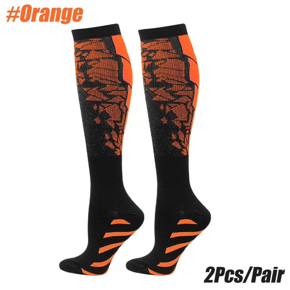1 Pair Compression Socks for Women and Men Circulation-Best Support for Running, Athletic, Nursing, Travel S-M orange