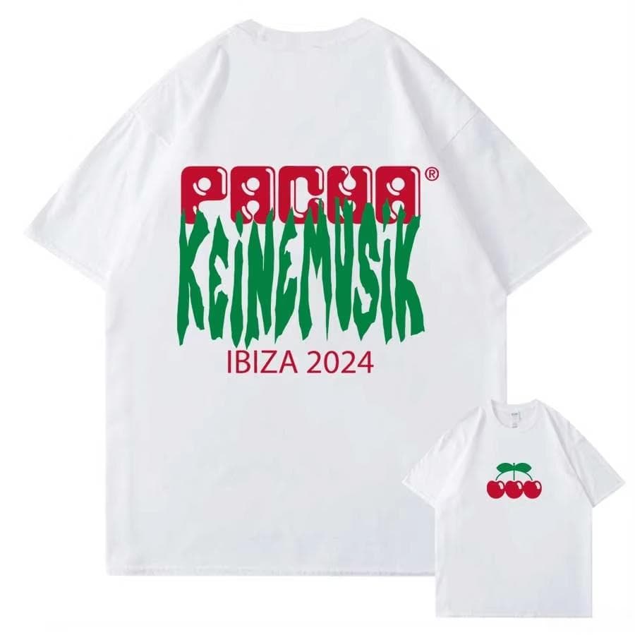 Summer Keinemusik X Pacha T Shirt Men's Women Fashion Streetwear Cotton Short Sleeve Tee Hip Hop Sportwear Oversized Casual Tops M