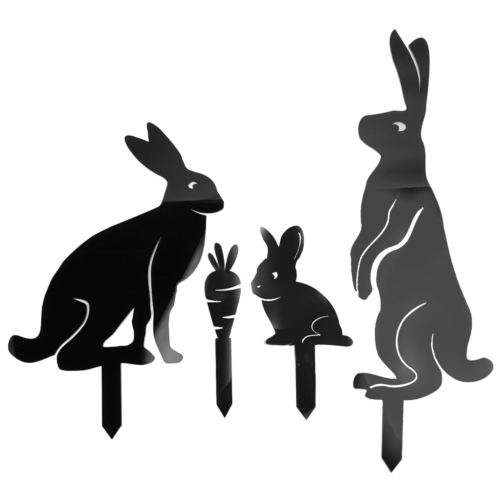 Metal Rabbit Stakes Bunny Animal Carrot Garden Decorative Statue Water Proof Yard Lawn Courtyard