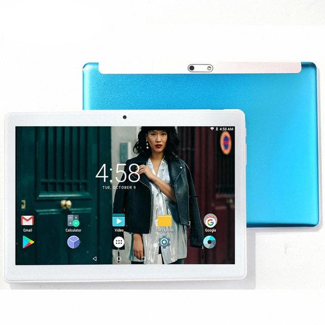 Tablet PC 10.1 Inch Android 12 Octa Core 8GB/64GB Tablet 4G LTE Phone Call GPS 1280*800 IPS with Cover Case Add keyboard case blue