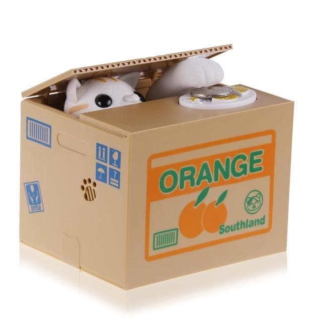 Panda Cat Thief Money Boxes Toy Piggy Banks Gift Kids Money Boxes Automatic Stole Coin Piggy Bank Money Saving Box Moneybox White cat