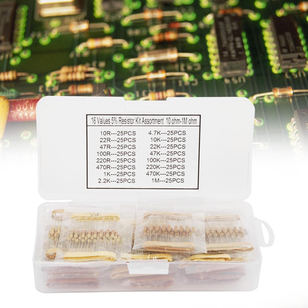 400Pcs 12W 16 Values 10ohm1Mohm Carbon Resistors Set Assortment Components Kit