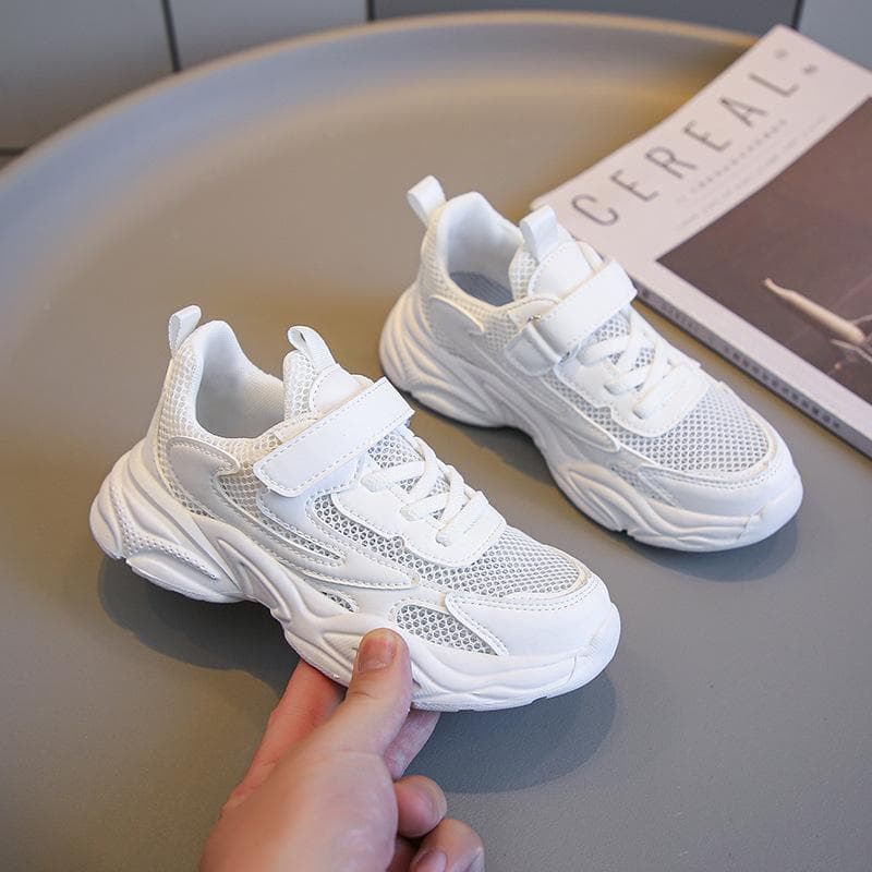 Boys Summer Breathable Ultralight Sports Shoes Single Net Campus Activities Girls Students White Shoes 31