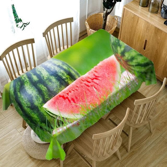 Fruit Cherry Pattern Tablecloth Green Vegetables Dustproof Washable Cloth Thicken Cotton Rectangular And Round Table Cloth 150 X 230CM