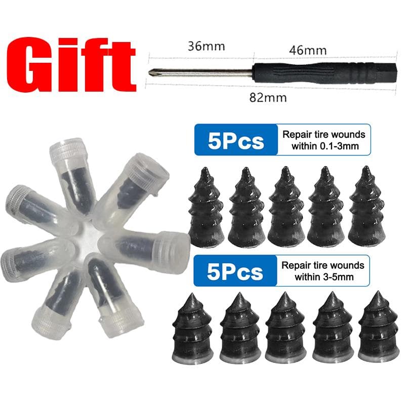 10/20/30Pcs Car Motorcycle Vacuum Tyre Repair Nails Truck Scooter Bike Tire Puncture Repair Tools Rubber Metal Nails Accessories 10Pcs Mix