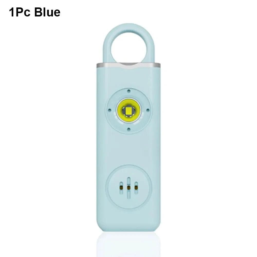 130dB Personal Defense Alarm Rechargeable Self Defense Woman Safety with LED Light Alarm Key Chain Emergency Anti-Attack blue