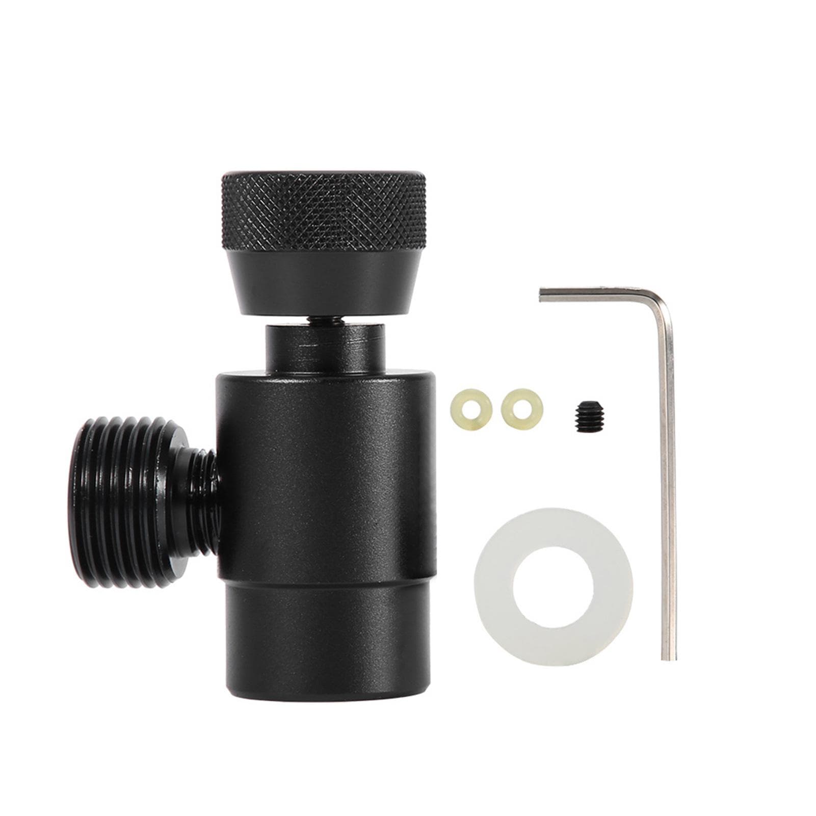 CO2 Filling Tank Cylinder Refill Adapter Connector Kit For SodaStream (Silver without Meter) Black
