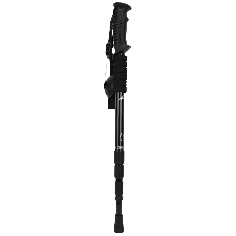 Outdoor Aluminium Alloy 4-Sections Suspension Straight Handle Trekking Pole Walking Stick
