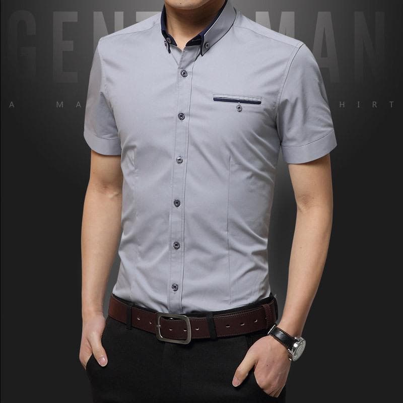 Office Dress Shirts Men's Summer Short -Sleeved Men's Blouses XL