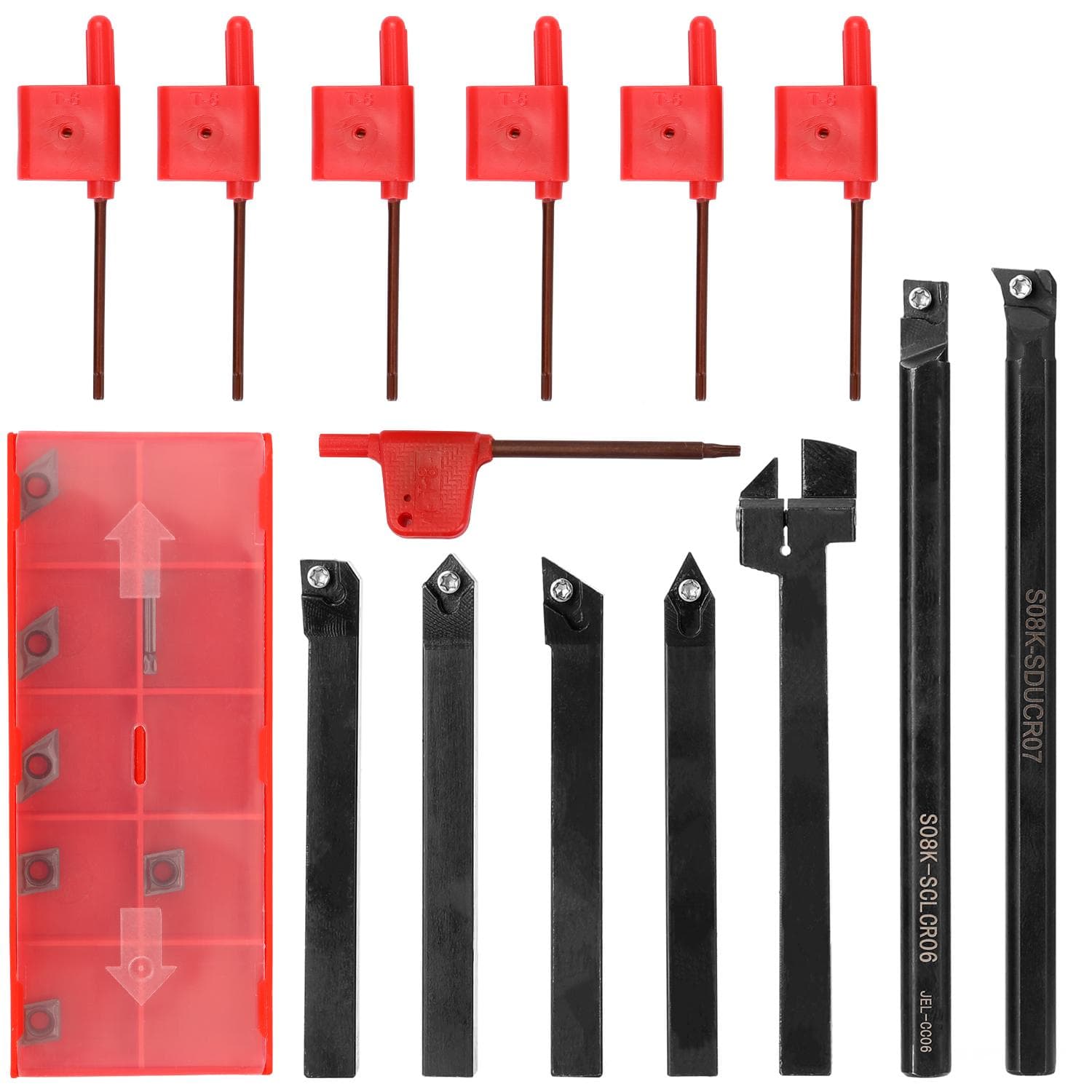 High Hardness Milling Tool Holder Quick Cutting Efficiency Lathe CNC Arbor with Insert and Wrench multicolour