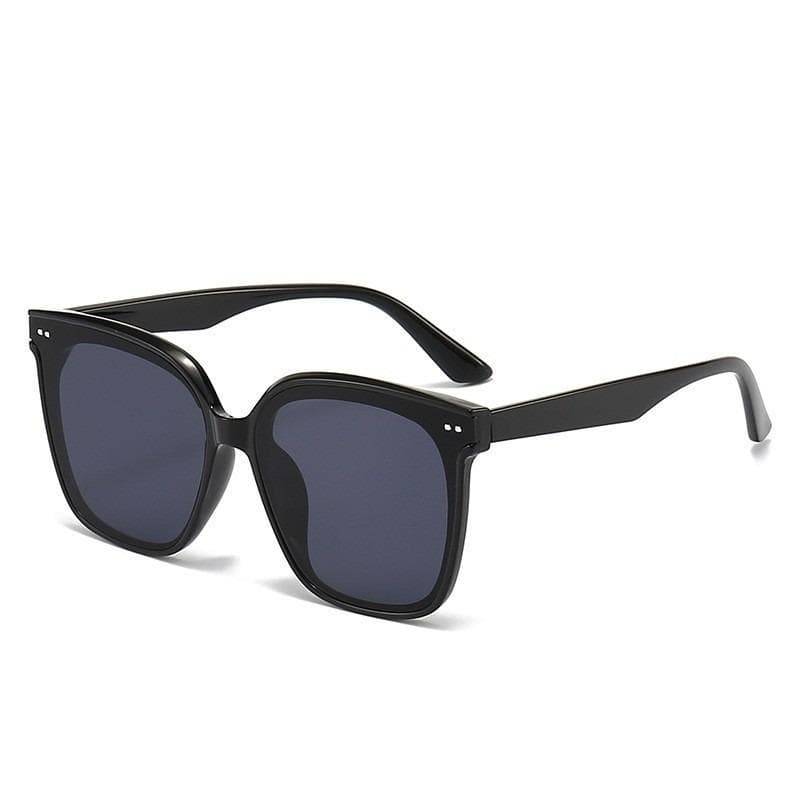 Korean Retro Square Sunglasses Large Frame Rice Nail Ins Style for Men Women Senior Sense Street Fashion Glasses