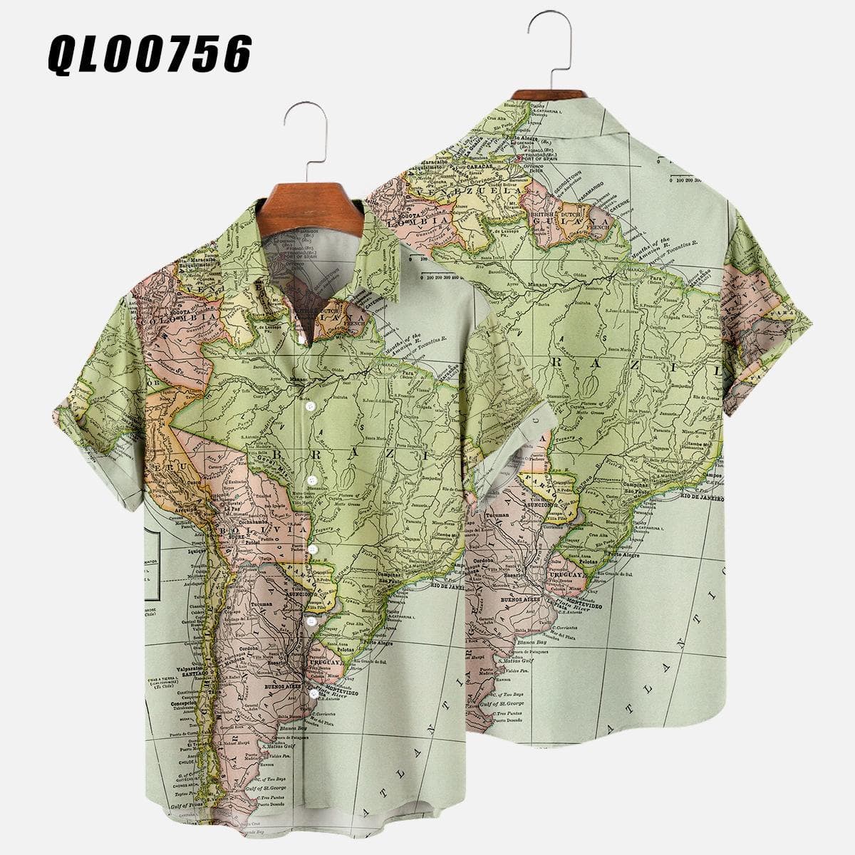 Hawaiian Shirts Map 3d Print Shirt Men's Women's Shirts Men's Casual Vocation Lapel Shirt Summer Beach Camisa Trip Blouse Casual XL