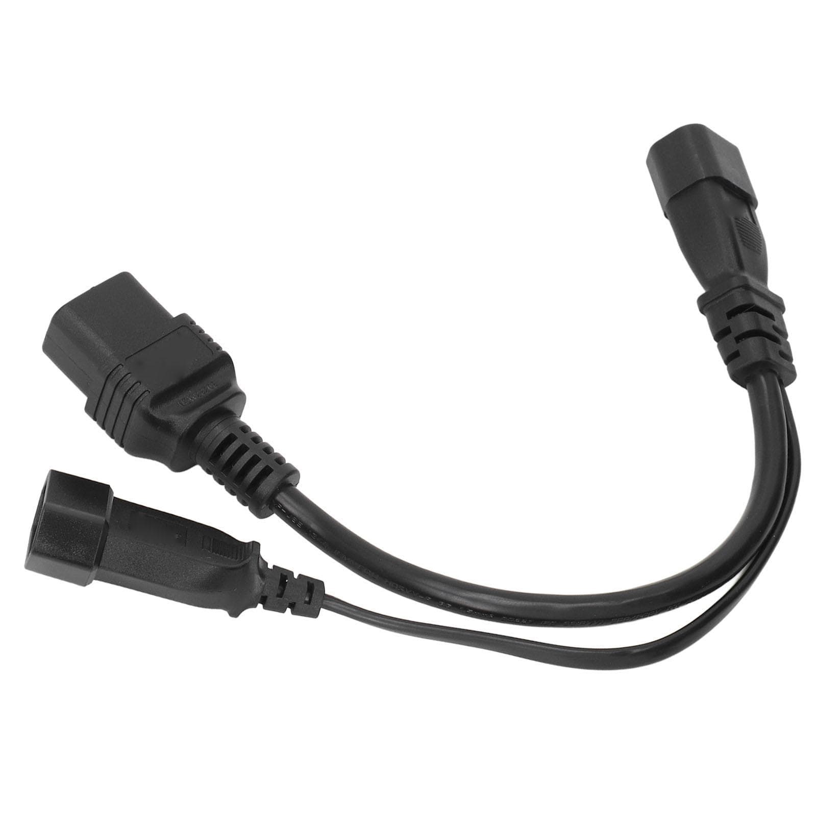 Y Splitter Power Cord Extension 32cm IEC320 C14 Male to C19+ Female C14 to C19+ Female Base Adapter