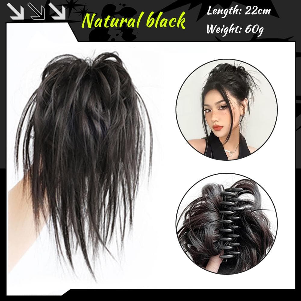Synthetic Messy Fluffy Hair Bun Tousled Hairpiece Elastic Band Chignon Ponytail Extensions Hair for women