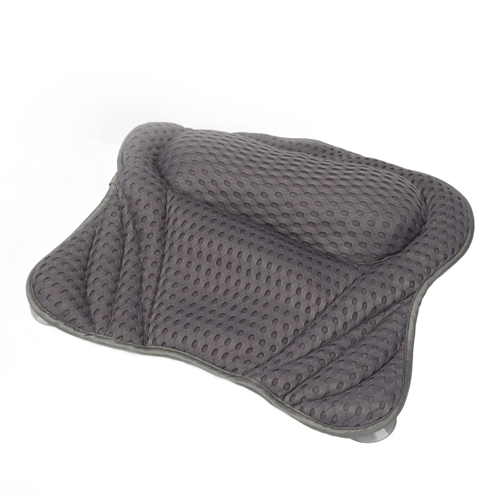 Bathtub Pillow Soft 4D Mesh Fabric 8 Non Slip Suction Cups Neck Padding Fast Drying Bath Tub Head