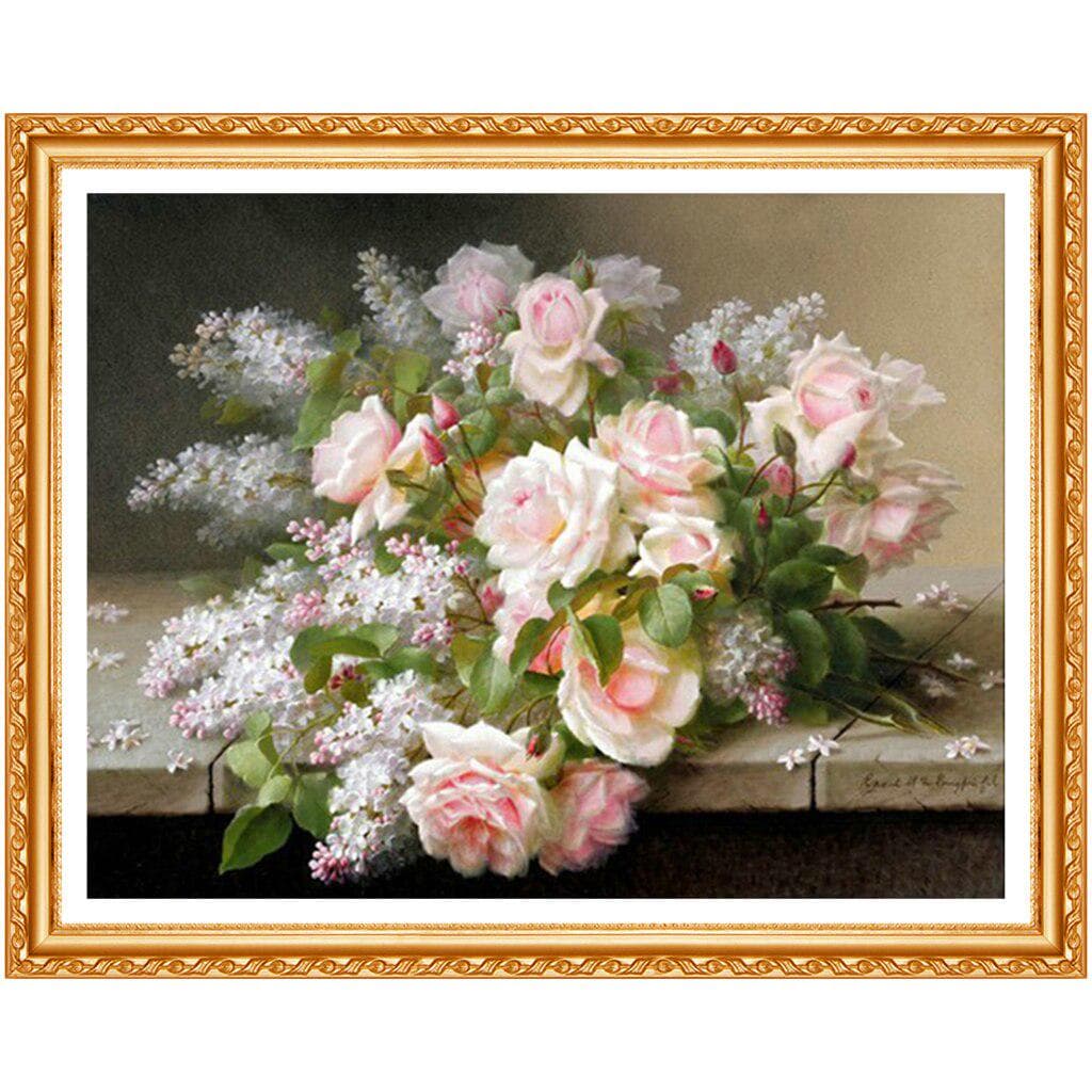 Diamond Embroidery Flower Wedding Decor DIY 5D Diamond Painting Pink Rose Picture of Rhinestones 20X30CM