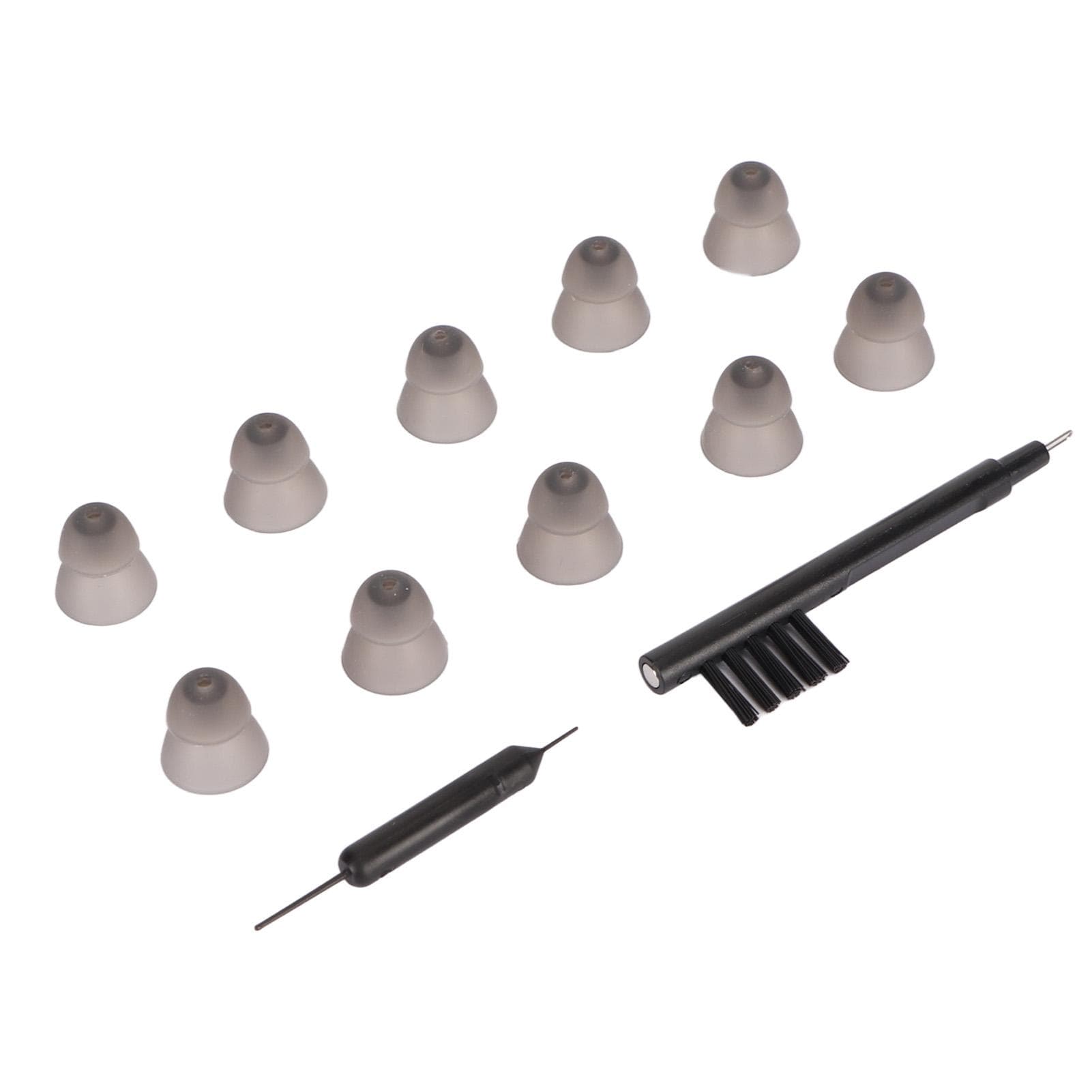 10pcs Sound Aid Replacement Domes Double Layers Sound Amplifier Earbud Tip for Resound Black S Small Size 8mm
