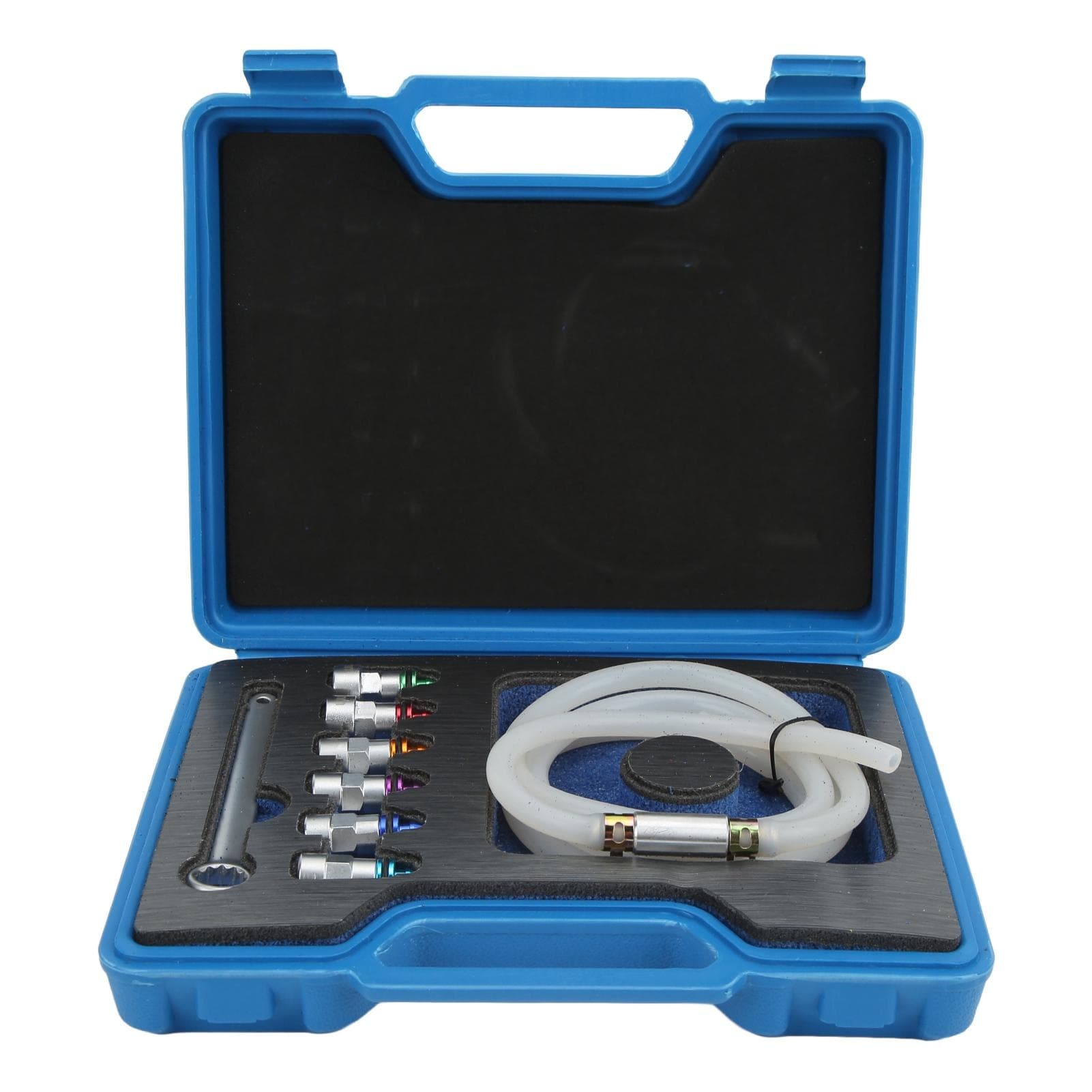 Brake Bleeder Wrench Kit Metal Rubber 7?12mm 6 Adapters 1 Drain Hose Universal for Car SUV Light