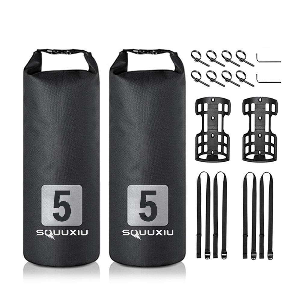 2pcs 5L Bike Fork Bag Waterproof Roll Top Dry Bag Bicycle Fork Bag Cycling Pack Bike Pannier 5L black