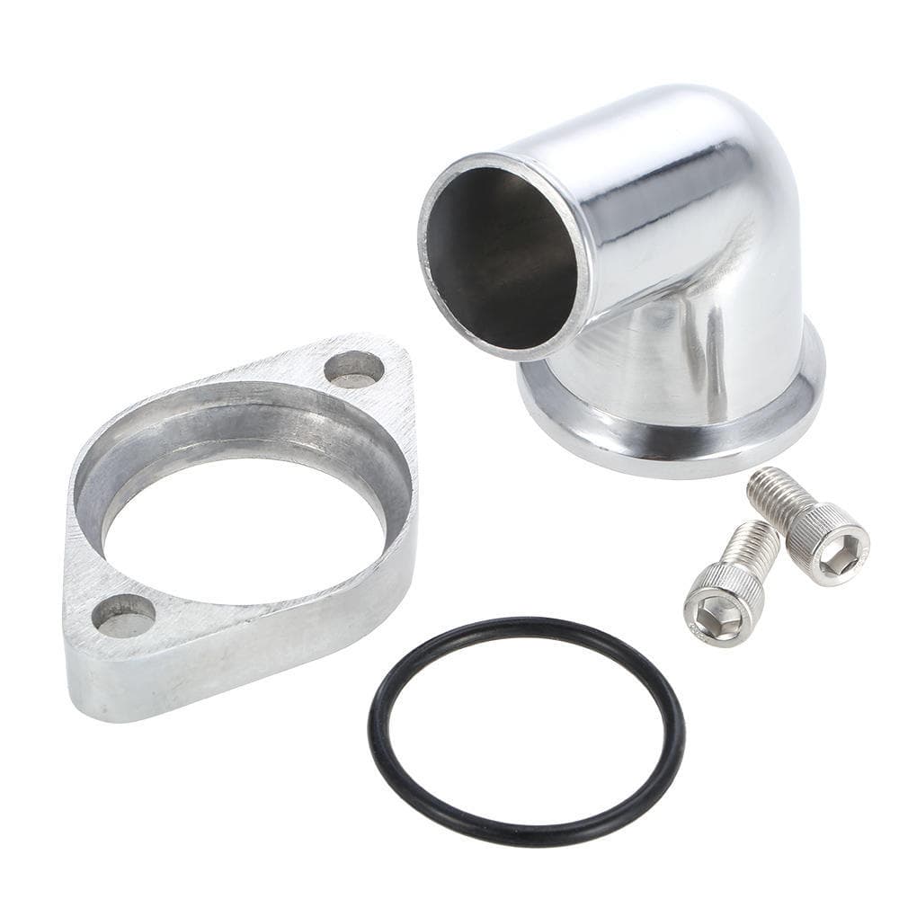 SBC BBC Polished Aluminum 15degrees  Swivel Water Neck Fits SB BB for Chevy 327 350 454 396