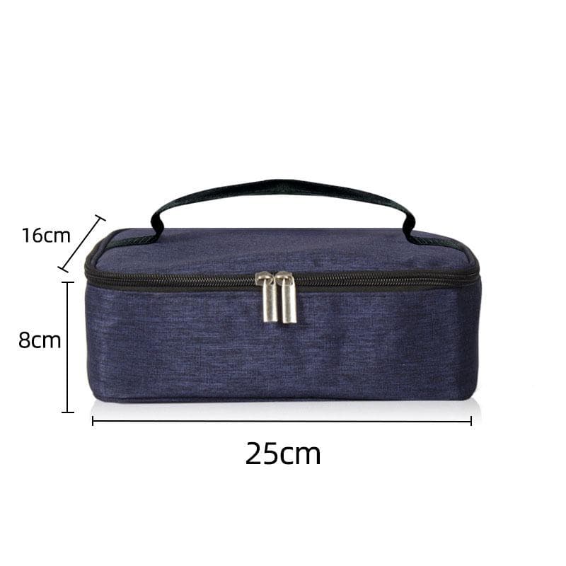 Portable Thermal Insulated Small Mini Cooler Lunch Bag Food Containers Reusable Snack Bag blue