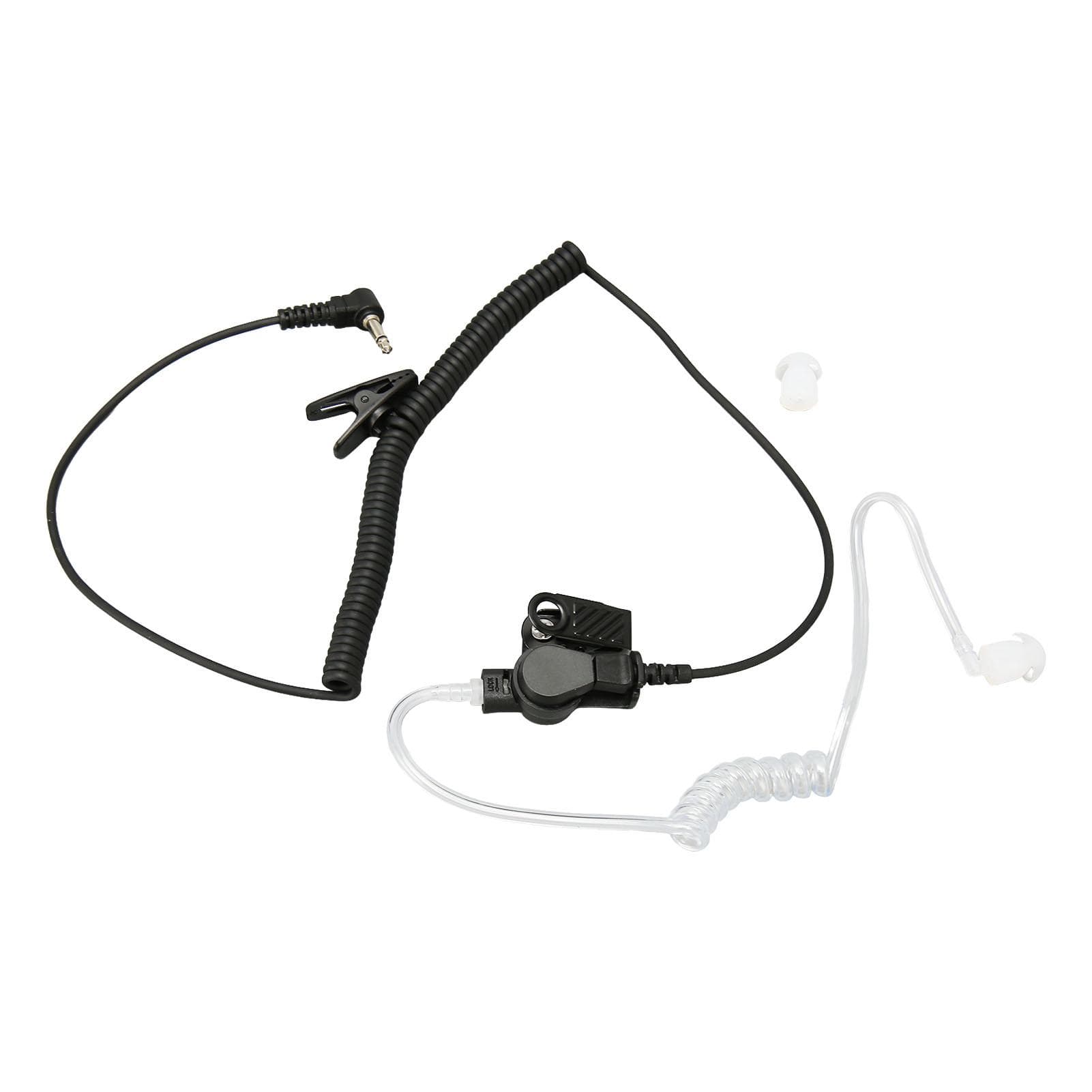 Acoustic Tube Earpiece 3.5mm Plug Clear Acoustic Coil Tube Earbud for 2 Way Radio Transceiver Phone