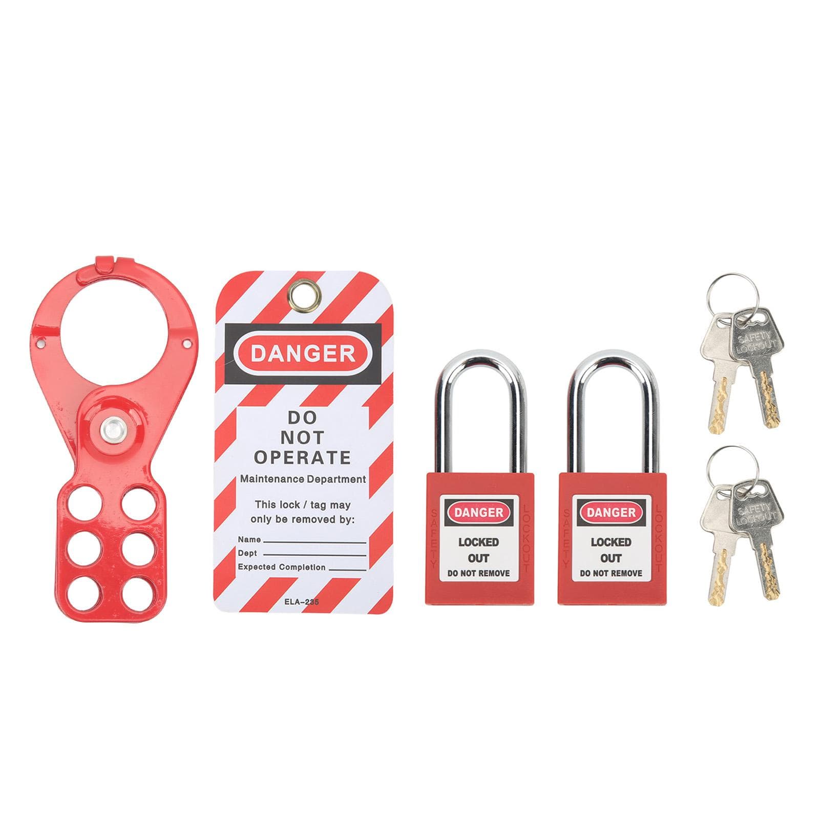 Lockout Tagout Kit With Safety Hasp Padlock Loto Tag Keys Tamper Proof for Industrial Equipment