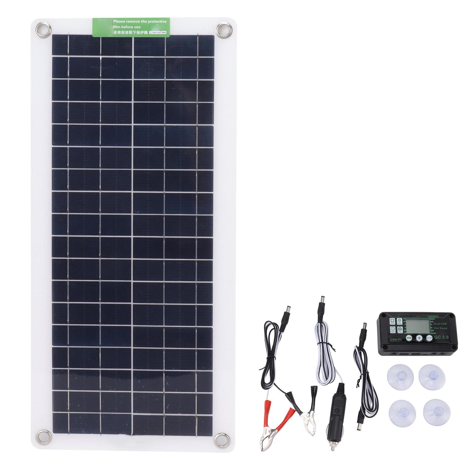 30W 18V Portable Solar Panel Kit 30 Watt 18 Volt Monocrystalline Solar Panel for Car RV Marine Boat