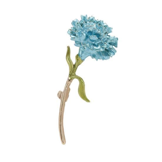 Enamel Carnation Flower Brooch Dripping Oil Process Pin Wear-Resistant Anti-Rust Brooch blue