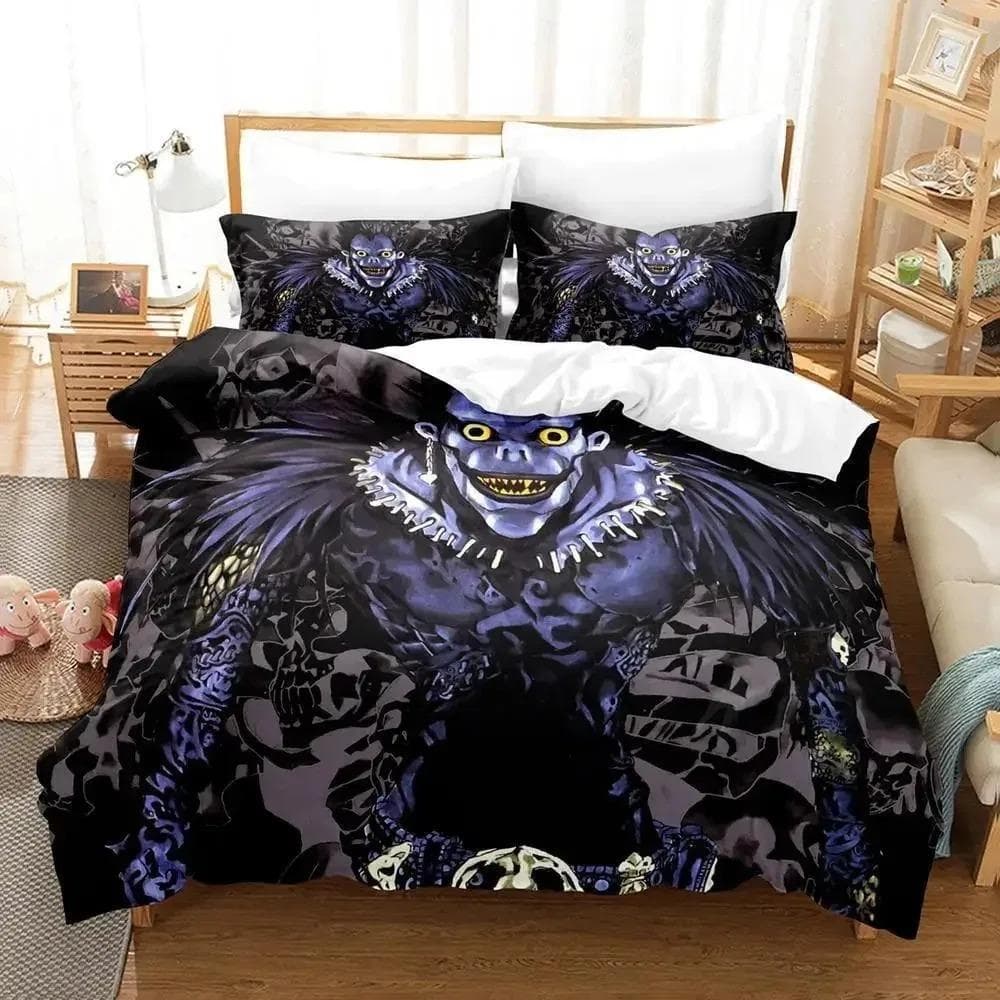 New Death Note Bedding Set Single Twin Full Queen King Size Bed Set Adult Kid Bedroom Duvet cover Sets 3D Anime Bed Sheet Set 70x133cm 2pcs