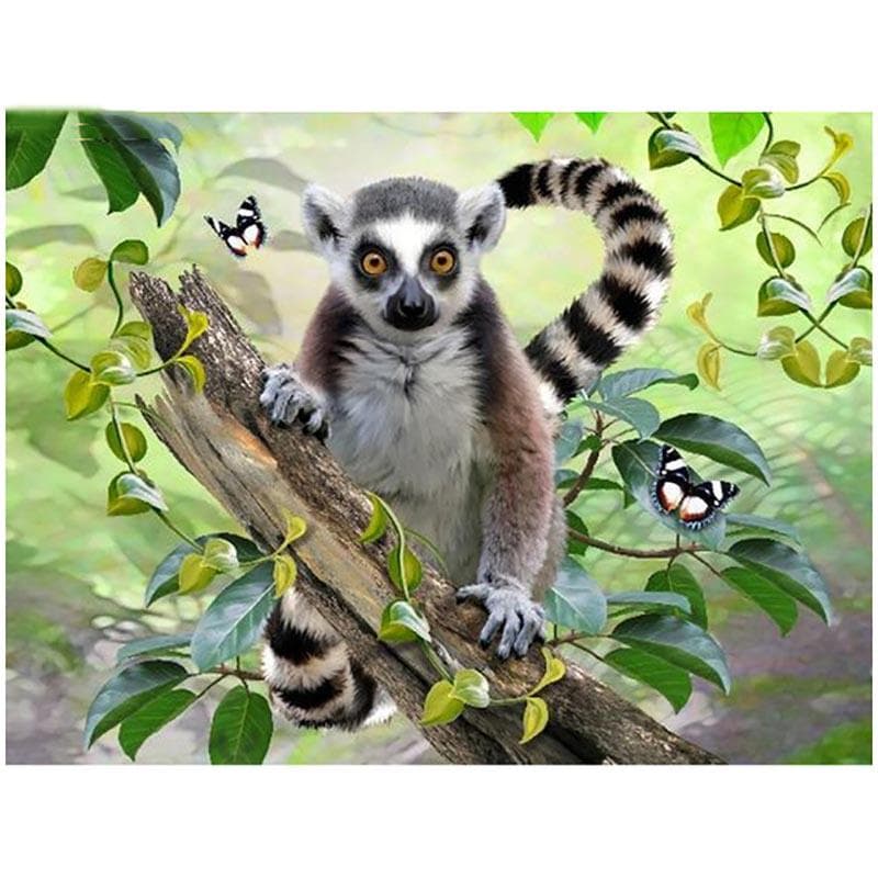 5D Diamond Embroidery The Lemur Painting Canvas Home Decoration Full Drill Cross Stitch 20X30CM