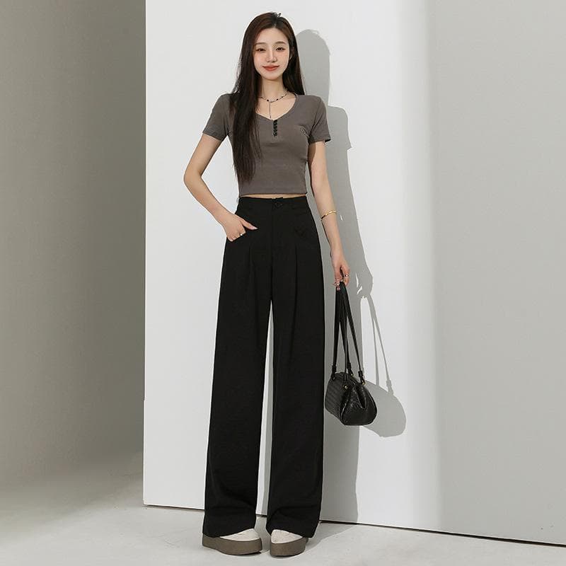 Suit Pants for Women Spring High Waist Loose Drape Straight-leg Pants Casual Wide-leg Pants for Women Spring Casual Pants for Women Spring XL