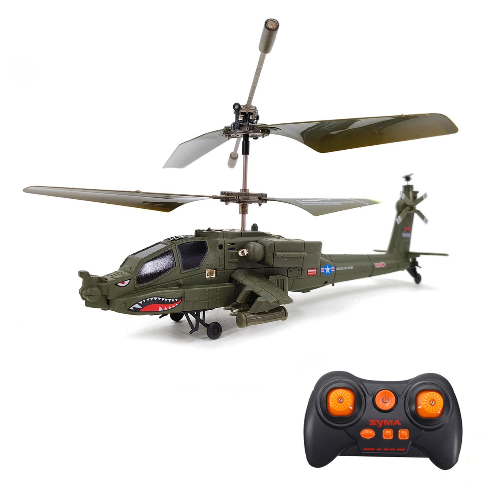 SYMA S109H Remote Control Helicopter with Dual Propeller 2.4GHz Remote Control Drone Altitude 1 battery dark green