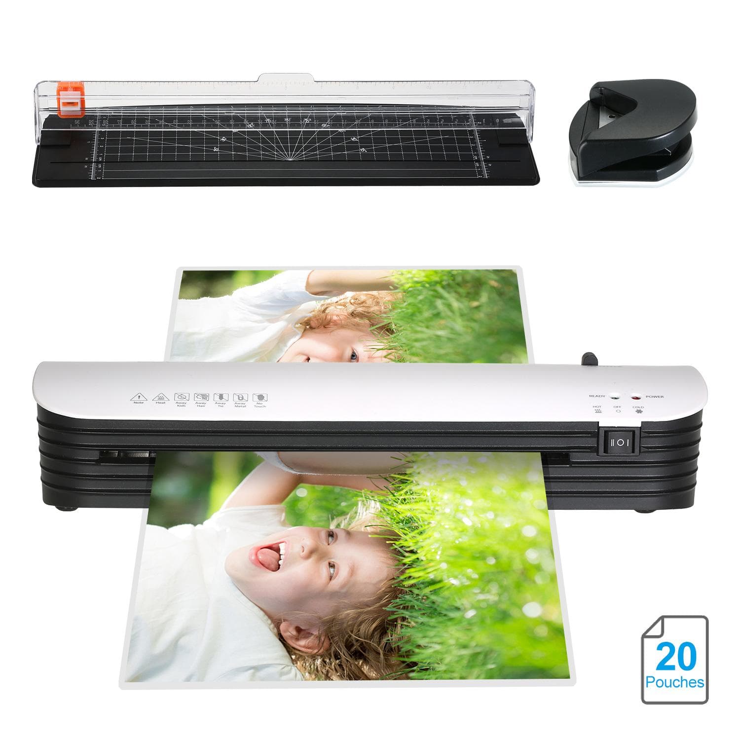 SL299 Laminator Machine Set A4 Size Hot and Cold Lamination 2 Roller System with 20 Laminating AU Plug