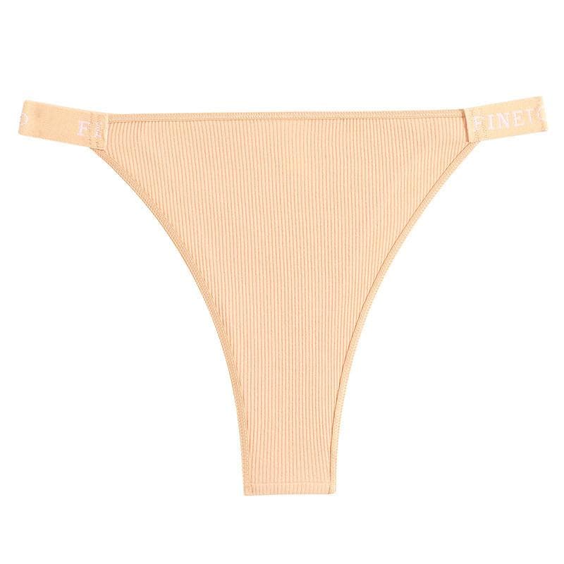 All of Me Women Panty Cotton Briefs Sexy Panties Thong Underwear Solid Color Intimates Lingerie for Woman XL beige