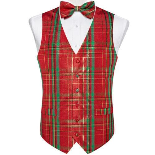 Dibangu Mens Yellow Paisley Vest Suit Waistcoat Hanky Cufflinks Tie Set Wedding S