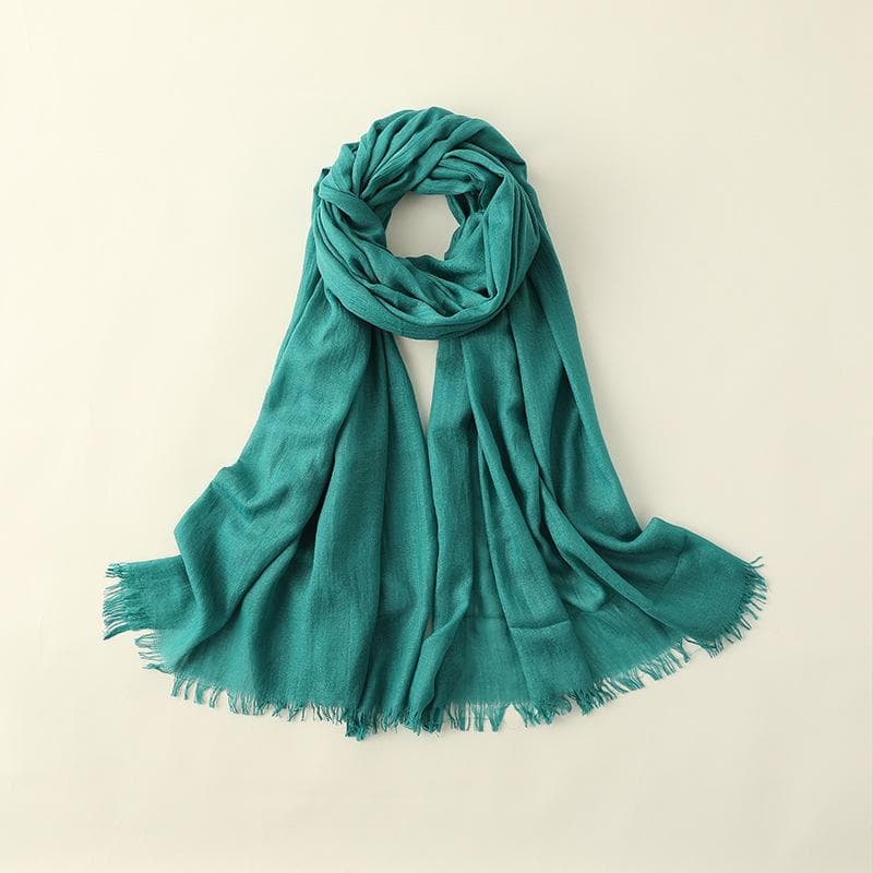 Summer Silk Scarf for Women, Fashionable Sun Protection and Shading, Beach Long Scarf, Solid Color Cotton and Linen Silk Scarf, Scarf 100*195CM