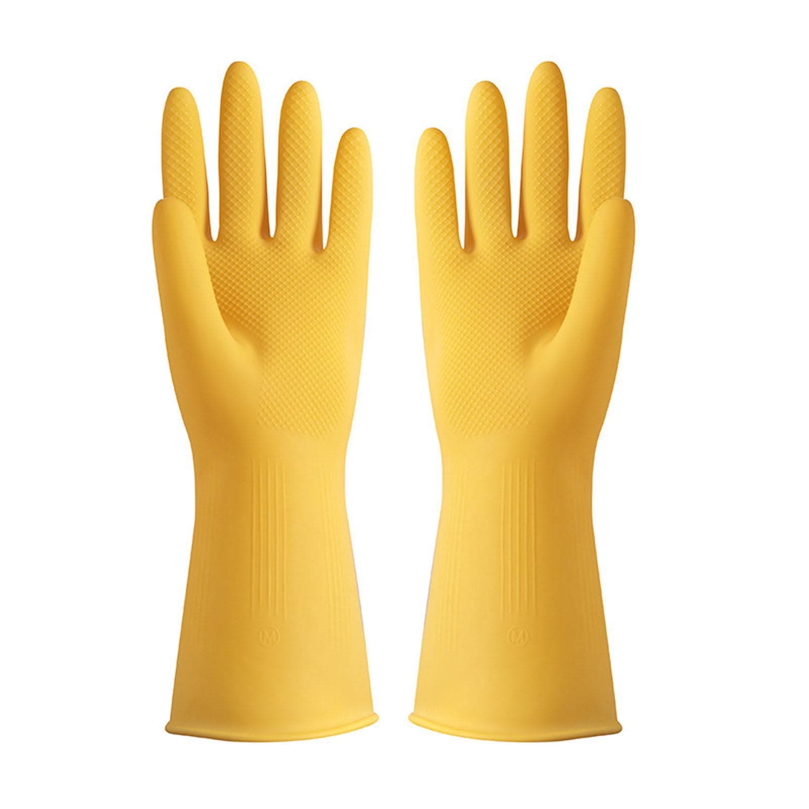 Household Gloves Thin Waterproof Slip Resistant Latex Gloves for Dishwashing Cleaning L (10.5?11cm L(for 6.5-9kg)