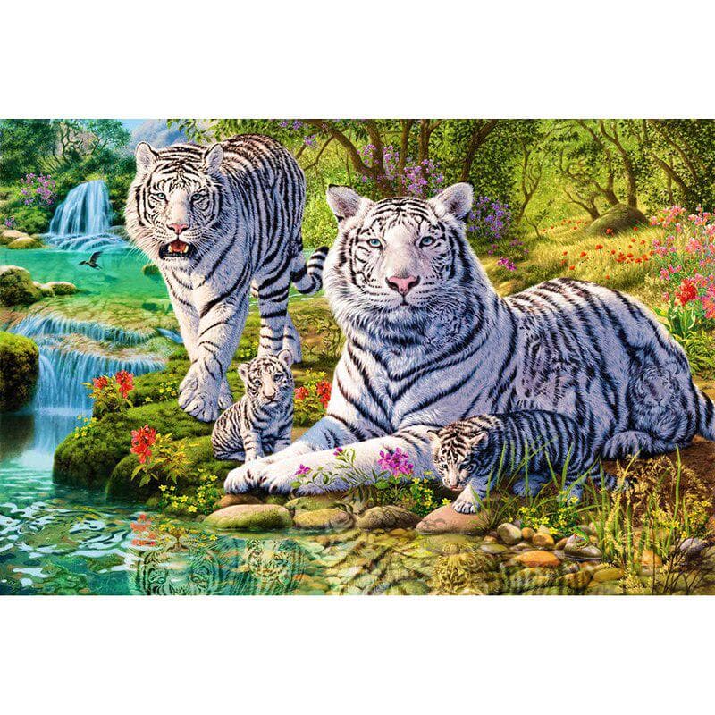 Needlework Diamond Painting Tiger Family & Beautiful Forest Diamond Embroidery With Home Decoration 20X30CM