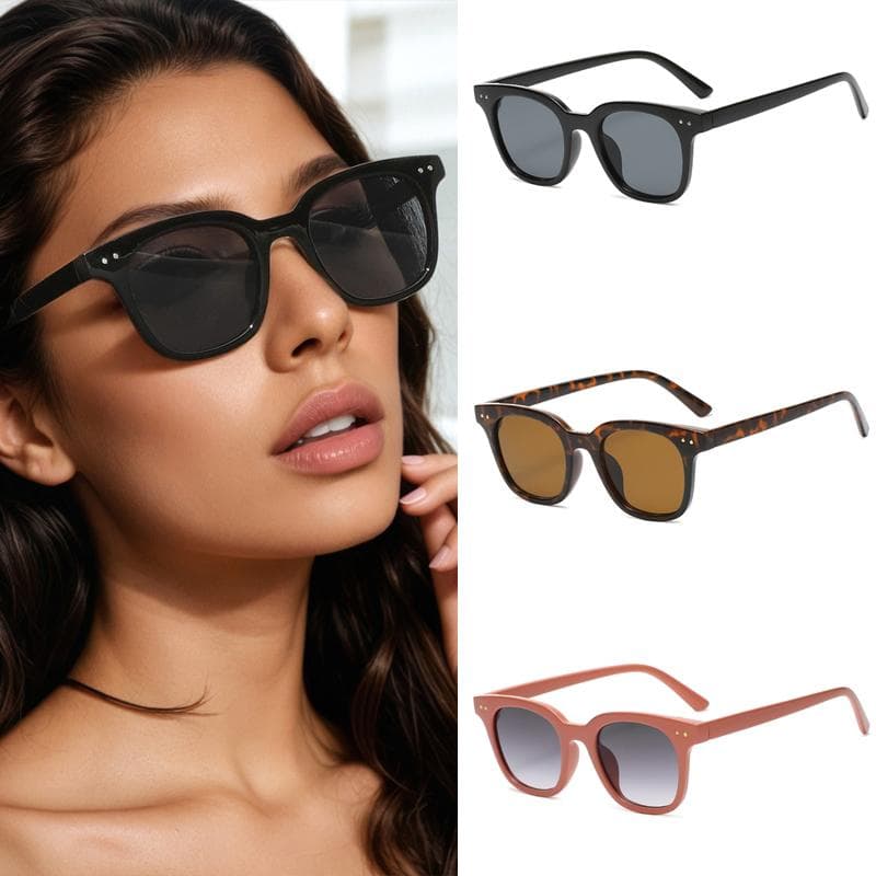 3pcs Vintage Square Sunglasses for Men Women Fashion Designer Brand Sun Shades UV Protection High Quality Driving Glasses