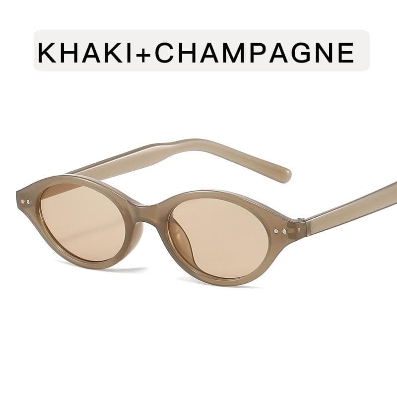 Vintage Oval Sunglasses Women Designer Small Y2K Anti Blue Light Retro Fashion Leopard Eyeglasses