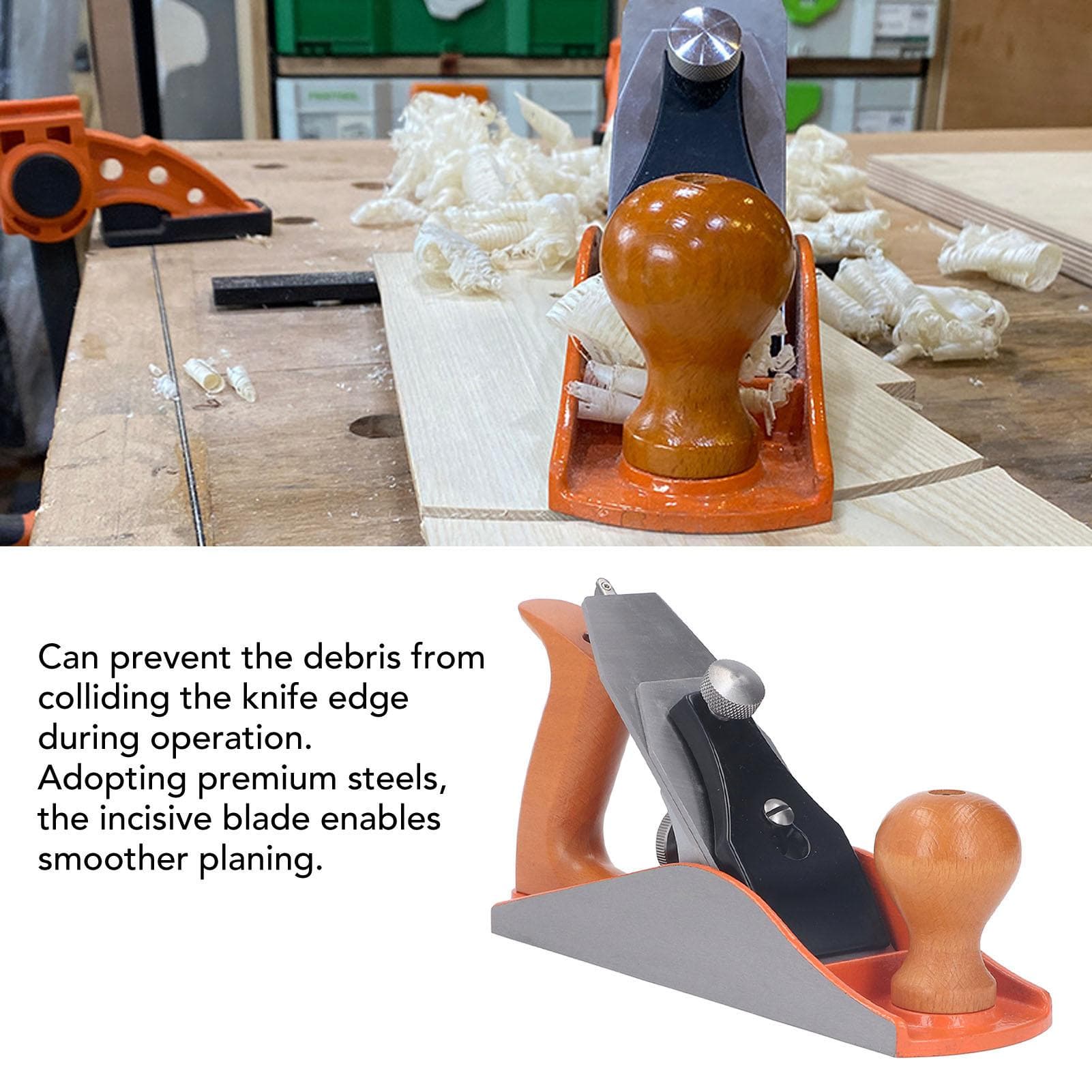 Hand Planer Bench Plane Tool Wooden Handle Manual Planing Tool for Woodworking Crafting