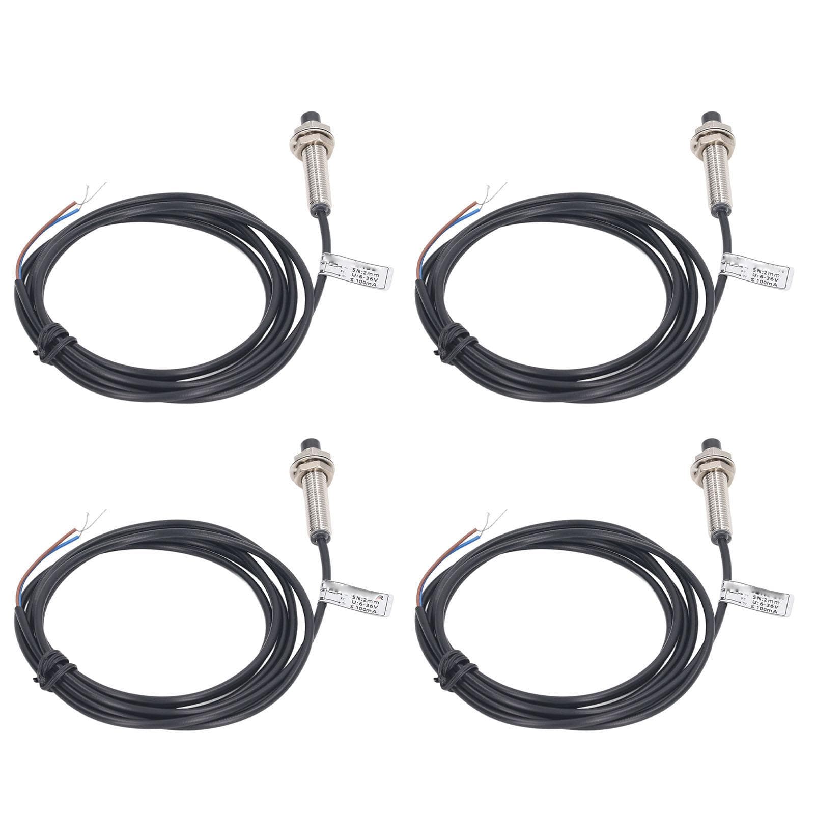 4 Sets 8mm Proximity Sensor Inductive Proximity Switch NPN 2 Wire NC Contact 6?36VDC 2mm Detection