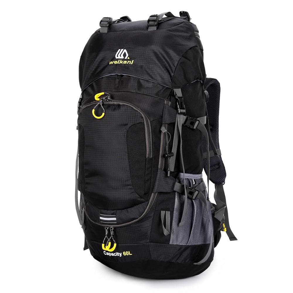 60L Waterproof Hiking Backpack Camping Mountain Climbing Cycling Backpack Outdoor Sport Bag with black