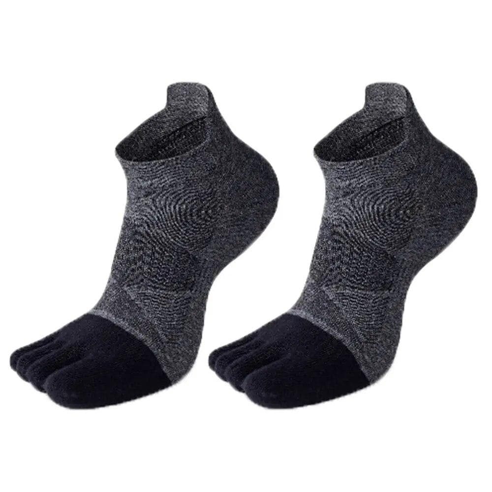 Winter Cotton Short Five Toe Socks Five Finger Soccer Socks Breathable Sports Men Football Anti-slip Running Ankle Socks black