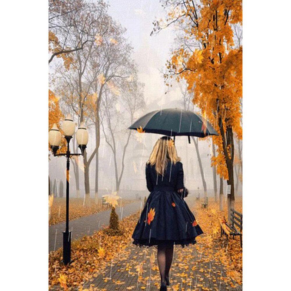 5D DIY Diamond Painting girl in the rain Embroidery Cross Stitch Rhinestone Mosaic Home Decor 20X30CM