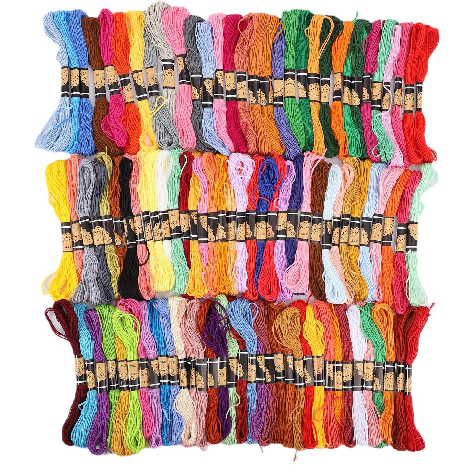 100Pcs Embroidery Thread CrossStitch Floss MultiColor Polyester Cotton Skeins 8 Meter