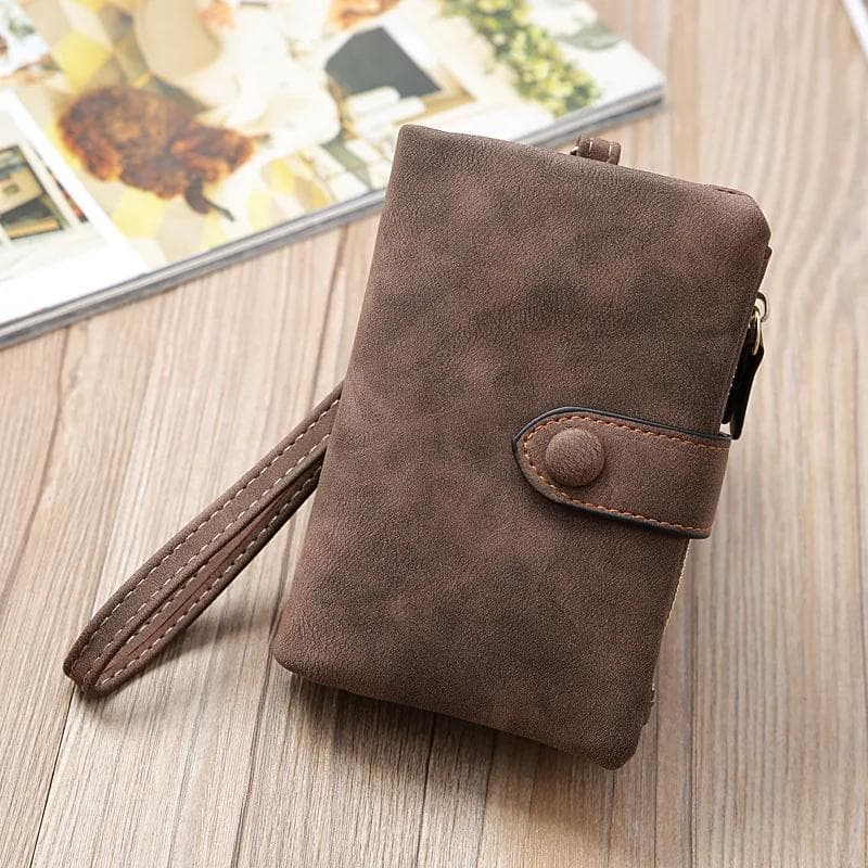 Leather Women Wallets Coin Pocket Hasp Card Holder Money Bags Casual Long Ladies Clutch Phone Purse coffee
