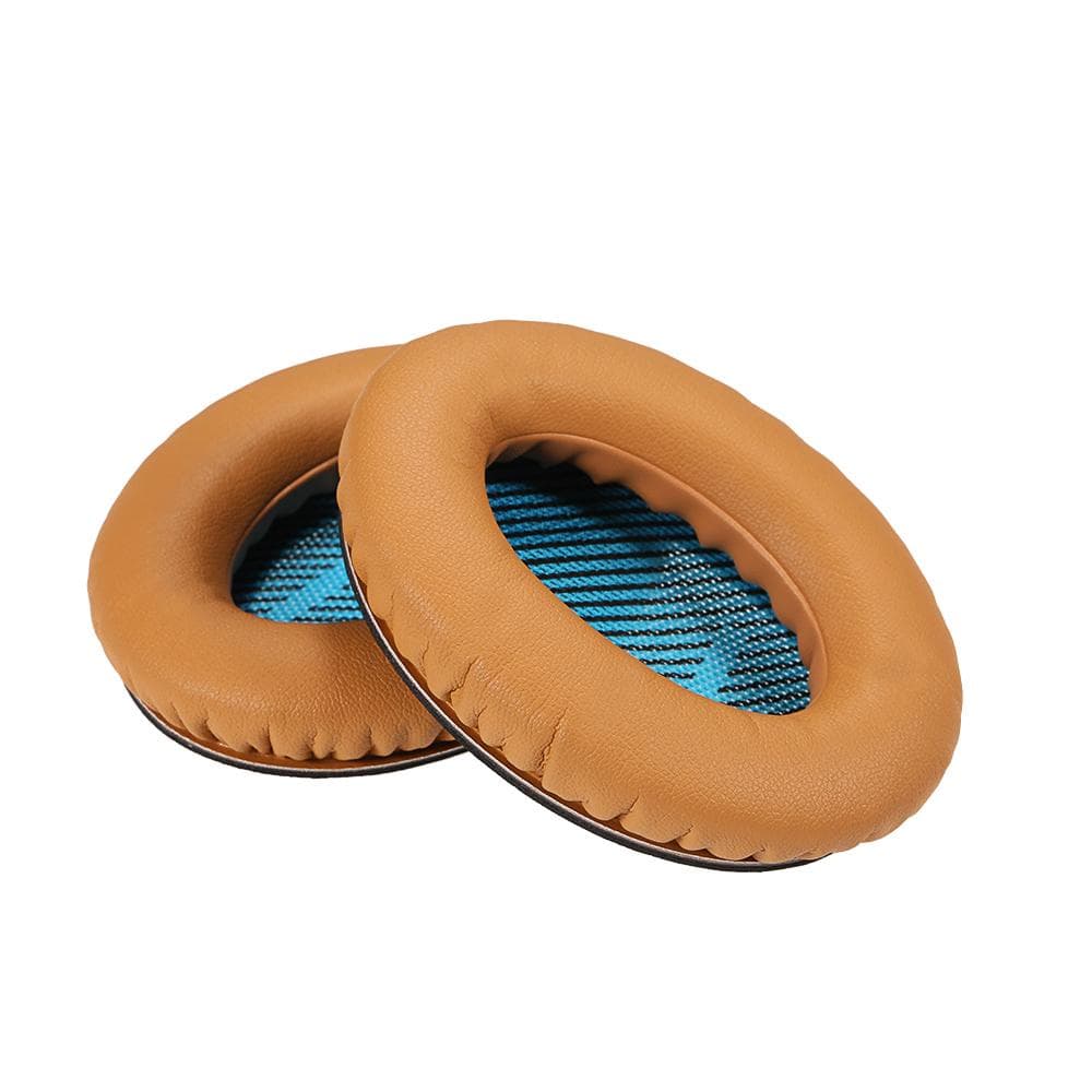 Replacement Memory Ear Pad Protein Leather Around Ear Cups Cushion Cover for Bose QuietComfort 25 brown